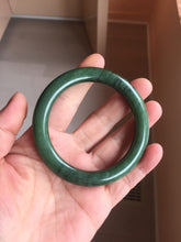 Load image into Gallery viewer, 55mm Certified 100% Natural Deep Pine Green/Black "Serene Ember Forest" Nephrite (red-skin nephrite 红皮碧玉)  Bangle HT168-19-6175
