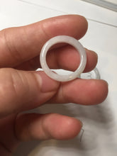 Load image into Gallery viewer, Size 5 3/4 100% natural type A icy watery green/white/purple jadeite jade band ring group R115
