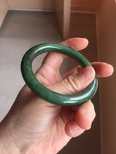 Load image into Gallery viewer, 55mm Certified 100% Natural Deep Pine Green/Black "Serene Ember Forest" Nephrite (red-skin nephrite 红皮碧玉)  Bangle HT168-19-6175
