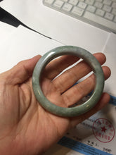 Load image into Gallery viewer, 55.3mm certified 100% natural type A green/yellow/gray jadeite jade bangle AU54-0245
