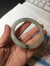 Load image into Gallery viewer, 54.2mm certified 100% natural type A certified light green with floating seaweed round cut jadeite jade bangle BM62-6610

