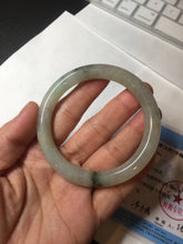 Load image into Gallery viewer, 54.2mm certified 100% natural type A certified light green with floating seaweed round cut jadeite jade bangle BM62-6610
