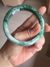 Load image into Gallery viewer, 57.5mm Certified Type A 100% Natural Sunny Green, Deep Forest Green, Gray &amp; Black Jadeite Jade Bangle AZ159-4038
