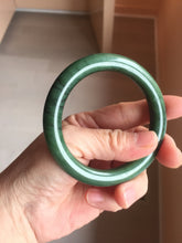 Load image into Gallery viewer, 55mm Certified 100% Natural Deep Pine Green/Black "Serene Ember Forest" Nephrite (red-skin nephrite 红皮碧玉)  Bangle HT168-19-6175
