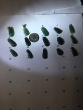 Load image into Gallery viewer, 100% Natural type A dark green gray black Guatemala Jadeite Jade thin blessed melon pendant PA210
