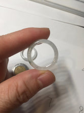 Load image into Gallery viewer, Size 5 3/4 100% natural type A icy watery green/white/purple jadeite jade band ring group R115
