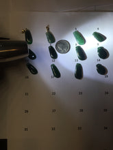 Load image into Gallery viewer, 100% Natural type A dark green gray black Guatemala Jadeite Jade thin blessed melon pendant PA210
