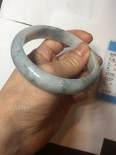 Load image into Gallery viewer, 59mm certified 100% natural Type A light green/purple white Snowy Pine Forest jadeite jade bangle PC200-3060
