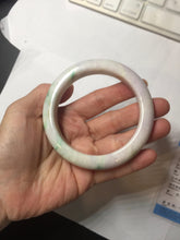 Load image into Gallery viewer, 60.4mm 100% Natural type A sunny green purple white Jadeite Jade bangle PE45-5505
