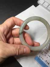 Load image into Gallery viewer, 53.3mm certified 100% natural Type A light green yellow with floating seaweed round cut jadeite jade bangle BM63-6612
