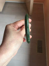 Load image into Gallery viewer, 57.5mm Certified 100% Natural Deep Pine Green/Black "Serene Ember Forest" Nephrite (red-skin nephrite 红皮碧玉) Bangle HT168-18-3922
