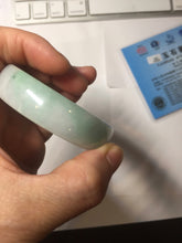 Load image into Gallery viewer, 51.5mm Certified Type A 100% Natural sunny green light green white thin Jadeite Jade bangle AZ189-1583
