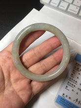 Load image into Gallery viewer, 53.3mm certified 100% natural Type A light green yellow with floating seaweed round cut jadeite jade bangle BM63-6612
