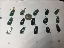 Load image into Gallery viewer, 100% Natural type A dark green gray black Guatemala Jadeite Jade thin blessed melon pendant PA210

