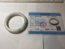 Load image into Gallery viewer, 59.5mm 100% Natural type A sunny green purple white Jadeite Jade bangle PE46-5504
