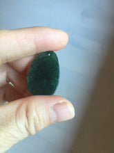 Load image into Gallery viewer, 100% Natural type A icy watery dark green gray black Guatemala jadeite RuYi(如意) pendant BP185
