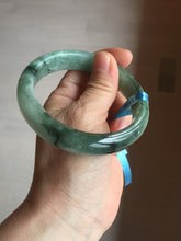Load image into Gallery viewer, Shopify only 59mm Certified Type A 100% Natural dark green flying flowers Jadeite Jade bangle BF126-8561

