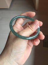 Load image into Gallery viewer, 56.3mm Certified Type A 100% Natura dark blue/green/gray/black Guatemala slim round cut Jadeite bangle PJ109-5626
