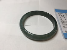 Load image into Gallery viewer, 58.6mm Certified Type A 100% Natural dark green/blue/gray/black with flying snow Guatemala Jadeite bangle BS155-0123
