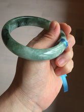 Load image into Gallery viewer, Shopify only 59mm Certified Type A 100% Natural dark green flying flowers Jadeite Jade bangle BF126-8561
