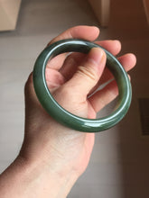 Load image into Gallery viewer, 61mm Certified 100% Natural dark Green/Gray/Black Nephrite Bangle HF137-8883
