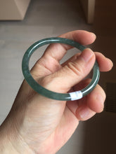 Load image into Gallery viewer, 56.3mm Certified Type A 100% Natura dark blue/green/gray/black Guatemala slim round cut Jadeite bangle PJ109-5626
