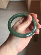 Load image into Gallery viewer, 61mm Certified 100% Natural dark Green/Gray/Black Nephrite Bangle HF137-8883
