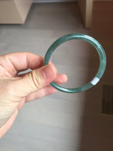 Load image into Gallery viewer, 56.3mm Certified Type A 100% Natura dark blue/green/gray/black Guatemala slim round cut Jadeite bangle PJ109-5626
