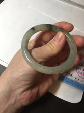 Load image into Gallery viewer, 51.5mm certified 100% natural Type A light green yellow with floating seaweed round cut jadeite jade bangle BM64-6613
