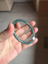 Load image into Gallery viewer, 56.3mm Certified Type A 100% Natura dark blue/green/gray/black Guatemala slim round cut Jadeite bangle PJ109-5626
