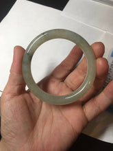 Load image into Gallery viewer, 51.5mm certified 100% natural Type A light green yellow with floating seaweed round cut jadeite jade bangle BM64-6613
