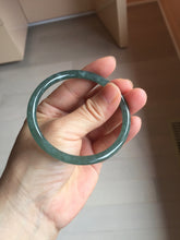 Load image into Gallery viewer, 56.3mm Certified Type A 100% Natura dark blue/green/gray/black Guatemala slim round cut Jadeite bangle PJ109-5626
