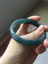 Load image into Gallery viewer, 59mm Certified Type A 100% Natural dark green/blue/gray/black Guatemala Jadeite bangle PJ139-1480

