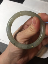 Load image into Gallery viewer, 51.5mm certified 100% natural Type A light green yellow with floating seaweed round cut jadeite jade bangle BM64-6613
