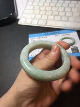 Load image into Gallery viewer, 52.3mm Certified Type A 100% Natural sunny green white chubby Jadeite bangle PE98-6212
