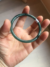 Load image into Gallery viewer, 59mm Certified Type A 100% Natural dark green/blue/gray Guatemala slim round cut Jadeite bangle PA156-8848
