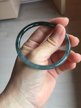 Load image into Gallery viewer, 55.7mm Type A 100% Natural dark green/blue/gray/black Guatemala slim round cut Jadeite bangle PJ108-5630
