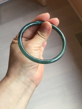 Load image into Gallery viewer, 59mm Certified Type A 100% Natural dark green/blue/gray Guatemala slim round cut Jadeite bangle PA156-8848
