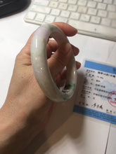 Load image into Gallery viewer, 59.5mm 100% Natural type A sunny green purple white Jadeite Jade bangle PE46-5504
