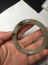 Load image into Gallery viewer, 51.5mm certified 100% natural Type A light green yellow with floating seaweed round cut jadeite jade bangle BM64-6613
