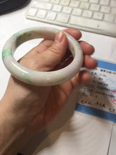 Load image into Gallery viewer, 59.5mm 100% Natural type A sunny green purple white Jadeite Jade bangle PE46-5504
