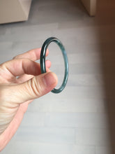 Load image into Gallery viewer, 55.7mm Type A 100% Natural dark green/blue/gray/black Guatemala slim round cut Jadeite bangle PJ108-5630
