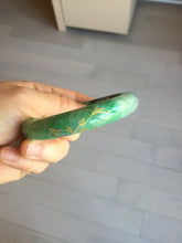 Load image into Gallery viewer, 58mm certified 100% natural Type A sunny green carved and golden-painted jadeite jade bangle BH136-9892
