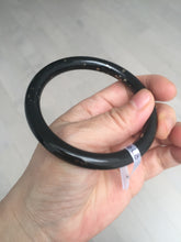 Load image into Gallery viewer, 58.5mm 100% Natural dark green/black meteorite Stellar Night sky round cut nephrite bangle HF105-8794
