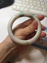 Load image into Gallery viewer, 59.5mm 100% Natural type A sunny green purple white Jadeite Jade bangle PE46-5504
