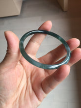 Load image into Gallery viewer, 55.7mm Type A 100% Natural dark green/blue/gray/black Guatemala slim round cut Jadeite bangle PJ108-5630
