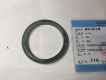 Load image into Gallery viewer, 59mm Certified Type A 100% Natural icy watery dark green/blue/gray/black Guatemala Jadeite bangle BS156-0131
