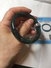 Load image into Gallery viewer, 55.5mm Certified Type A 100% Natural deep sea green/blue/gray/white Guatemala Jadeite bangle PC35-8521
