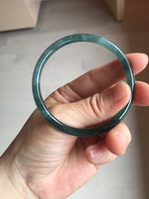 Load image into Gallery viewer, 55.7mm Type A 100% Natural dark green/blue/gray/black Guatemala slim round cut Jadeite bangle PJ108-5630

