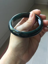 Load image into Gallery viewer, 55.6mm Certified Type A 100% Natural dark green/blue/gray/black Guatemala Jadeite bangle PJ138-1474

